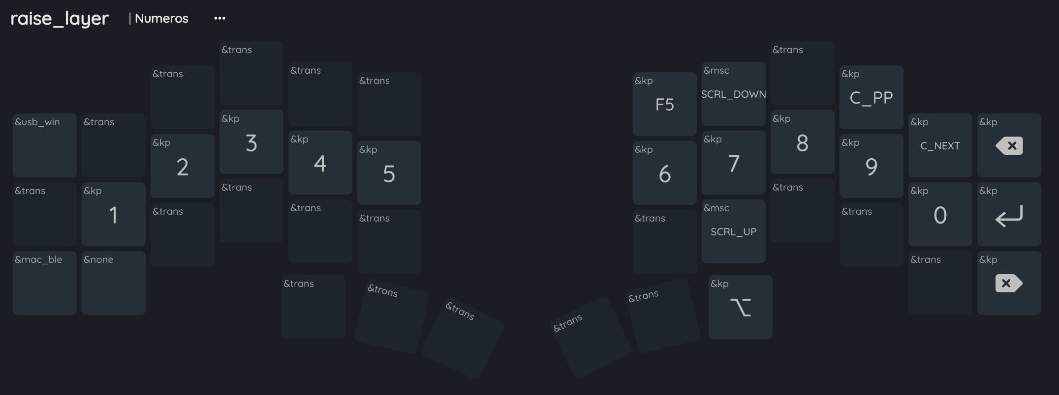 Lower layer keymap